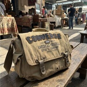 Converse Beige Canvas Messenger Bag